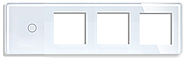 Сенсорний вимикач (1кл.) + Розетка З/К (3шт) 1DAL | Білий Скло (G299D-SW1G-STX3.WT), фото 3