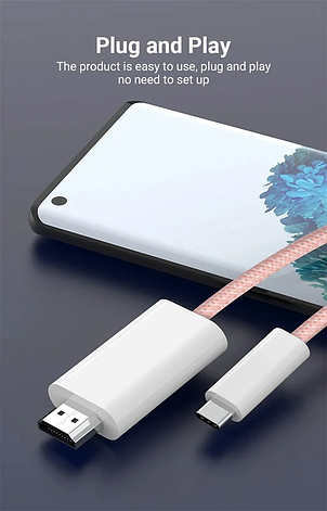 Кабель перехідник HDMI "тато" в USB type-C 2 метри YiChen, фото 2