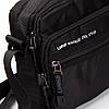 Сумка чоловіча тканинна чорна на плече середня з нейлону один відділ і дві кишені 19х26х11 см Lanpad 8648, фото 6