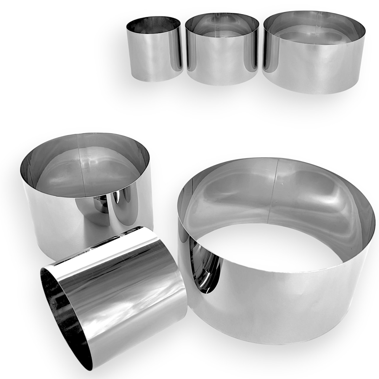 Набір кілець універсальних з 3-х штук D = 10 см_15 см_20 см висота 10 см з нержавійки