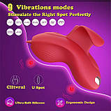 Клітеральний смарт-вібратор на палець Love Spouse Бордовий — Смарт вібратори, фото 2