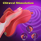 Клітеральний смарт-вібратор на палець Love Spouse Бордовий — Смарт вібратори, фото 5