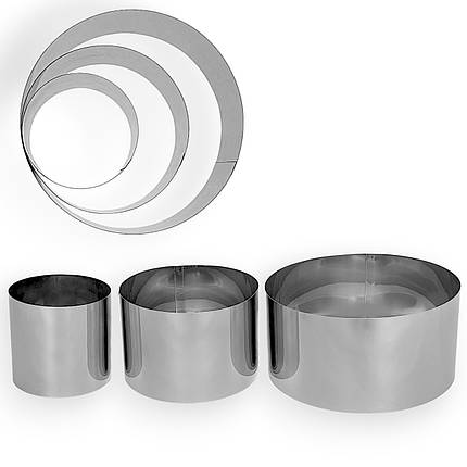 Набір кілець універсальних з 3-х штук D = 10 см_15 см_20 см висота 10 см з нержавійки, фото 2