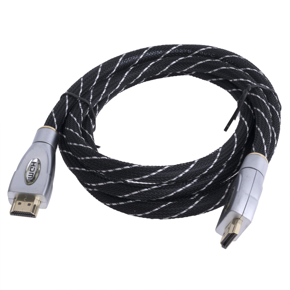 Кабель HDMI 1.4, вилка HDMI з обох боків, довжина 1,8 м, чорний-сірий (CG571W-018-PB)