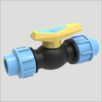 Кран кульовий ПНД 25 затискний, фото 1