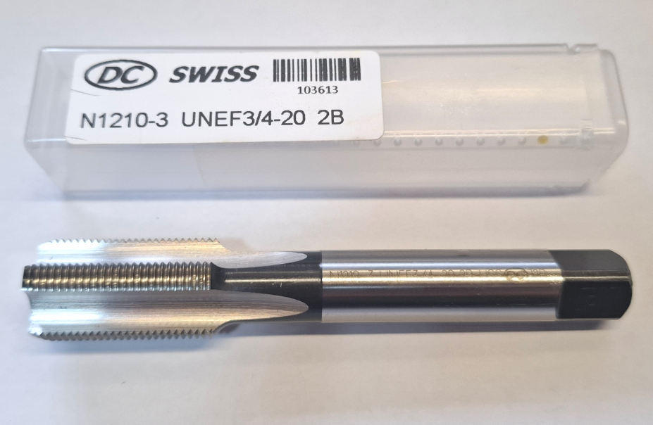 Мітчик дюймовий UNEF 3/4" 20 ниток Р6М5 (HSS) DC Swiss (Швейцарія)