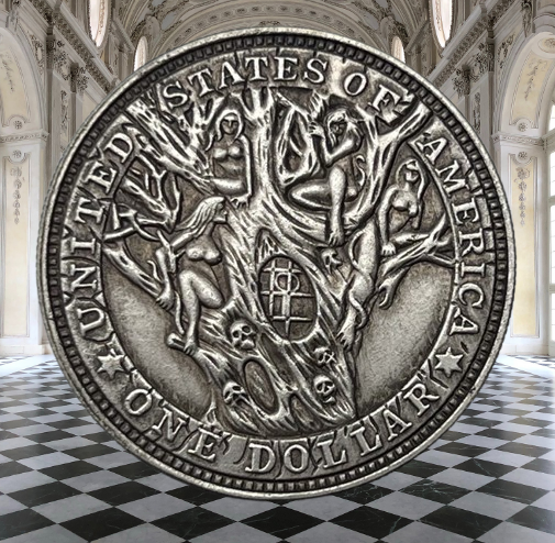 Сувенір монета долар США "Дерево душ". Hobo Coin American Morgan