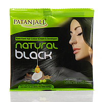 Натуральна фарба для волосся чорний Patanjali 40 ml (20+20)