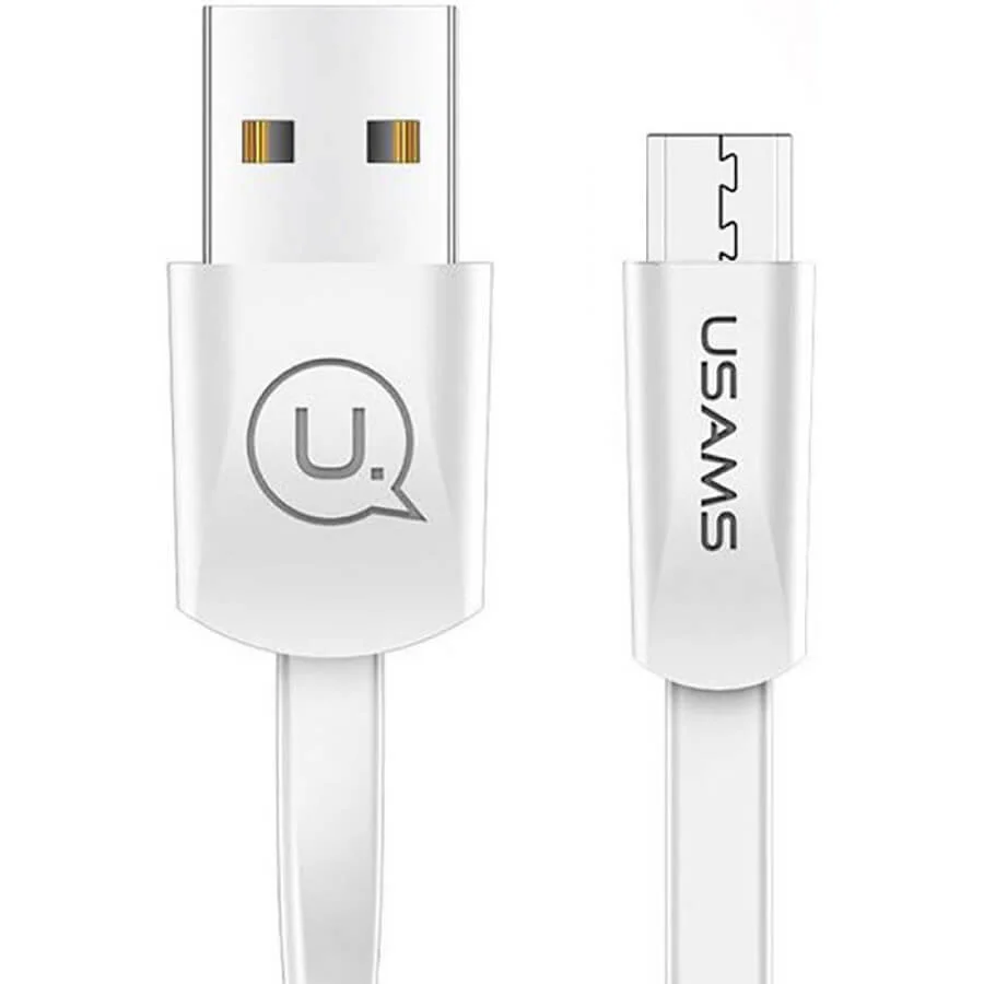 Кабель Flat USB Micro 2A 1.2m, білий (US-SJ201 – USAMS)
