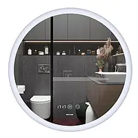 Дзеркало кругле LED MIXXUS Plain MC10-60 (60 см) з годинником та антизапітнінням (MI6013)