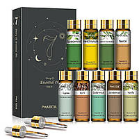 Ефірні масла набір PHATOIL натуральні преміум олії 9 шт аромамасла для зволожувача дифузора лазні ванни свічок подарунок