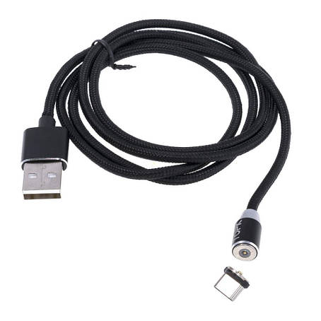 Магнітний кабель USB type "C", 1m black, фото 1