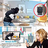 IP мінікамера 1080p на шлейфі Wi-Fi з датчиком руху відеоняня з віддаленим доступом, приховане відеоспостереження, чорна, фото 5