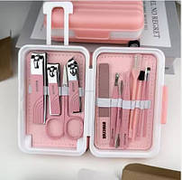 Манікюрний набір маленька валізка MANICURE12 предметів рожевий