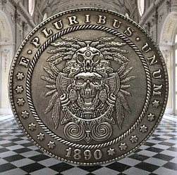Сувенір монета моргана долар США 1890 г "Череп шамана". Hobo Coin American Morgan