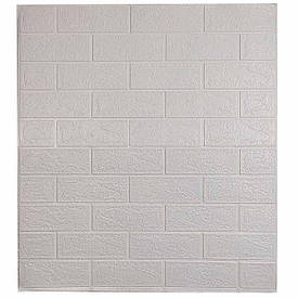 Самоклеюча декоративна 3D панель під білу цеглу 700x770x3 мм