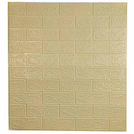 Самоклеюча декоративна 3D панель під бежеву цеглу 700x770x3 мм