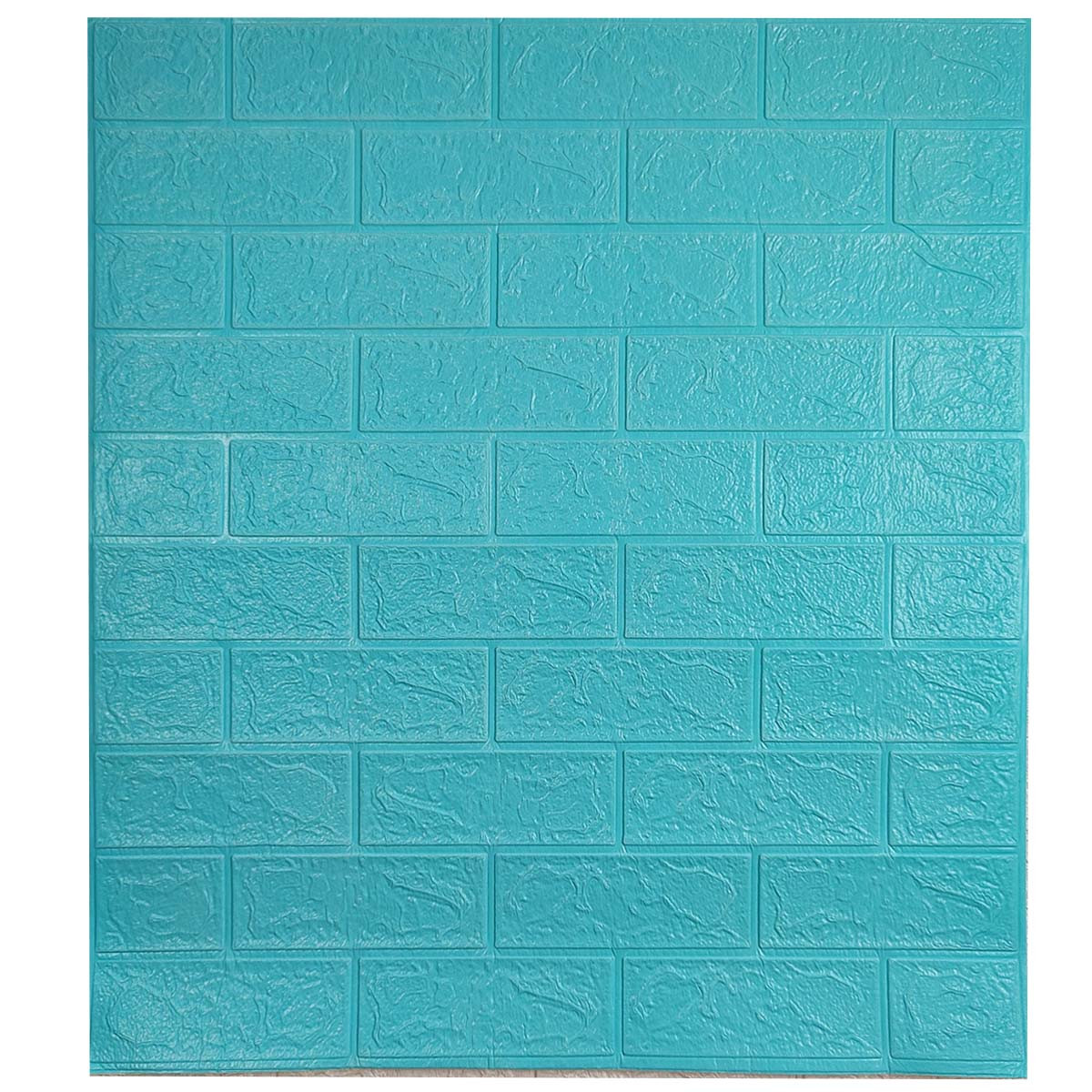 Самоклеюча декоративна 3D панель під блакитну цеглу 700x770x3 мм, фото 1