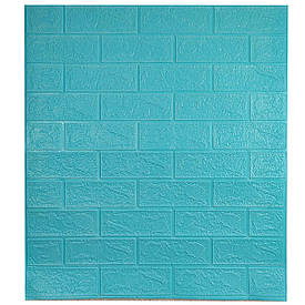 Самоклеюча декоративна 3D панель під блакитну цеглу 700x770x3 мм