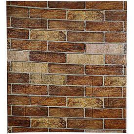 Самоклеюча декоративна 3D панель під коричневу єкатеринославську цеглу 700x770x3 мм