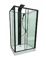 Душовий бокс Veronis BN-11-120 black 120х90х235 мілкий піддон, без даху