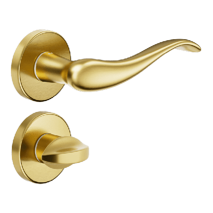 Ручка DND AIRONE, VIS-круг з накладкою під WC, матова латунь (к-т), фото 1