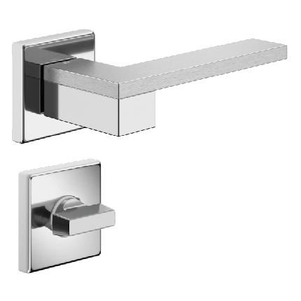 Ручка DND ESA, VIS-квадрат з накладкою під WC, хром/матовий хром (к-т), фото 1