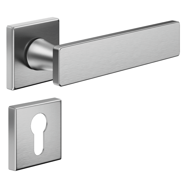 Ручка DND HOLLY, VIS-квадрат з накладкою під цилиндр, матовий хром (к-т)