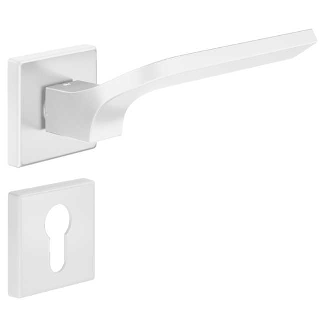 Ручка DND JOY 02, VIS-квадрат з накладкою під цилиндр, білий (к-т)