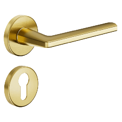 Ручка DND LUCE P, VIS-круг з накладкою під циліндр, матова латунь (к-т), фото 1