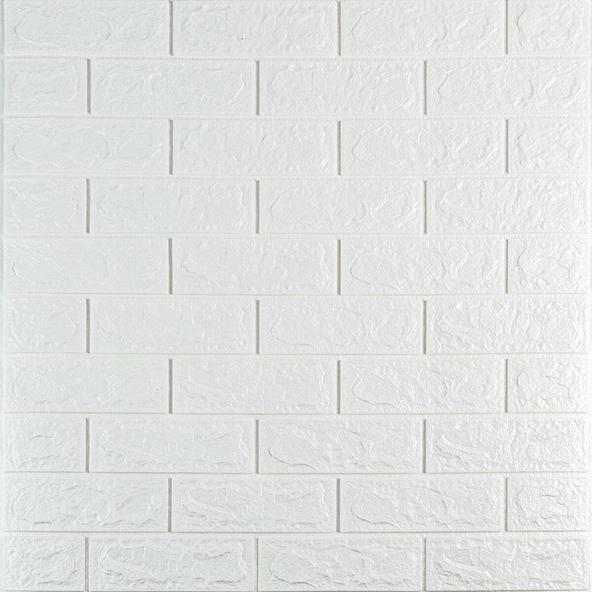 3D панель самоклеюча 690х780х5мм цегла Білий (001-5) SW-00000029, фото 1