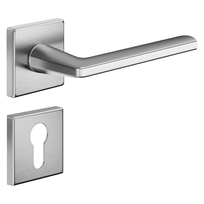 Ручка DND LUCE P 02, VIS-квадрат з накладкою під циліндр, матовий хром (к-т)