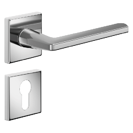 Ручка DND LUCE P 02, VIS-квадрат з накладкою під циліндр, хром (к-т), фото 1