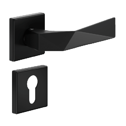 Ручка DND LUXURY 02, VIS-квадрат з накладкою під циліндр, чорний (к-т), фото 1