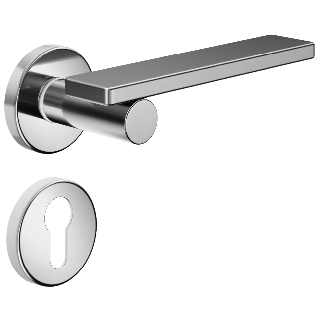 Ручка DND MINIMA, VIS-круг з накладкою під циліндр, хром/матовий хром (к-т)