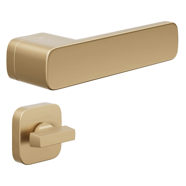 Ручка DND PLURIS з накладкою під WC, матове золото (к-т)