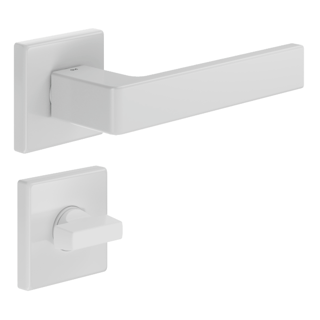 Ручка DND QUATTRO 02, VIS-квадрат з накладкою під WC, білий (к-т)