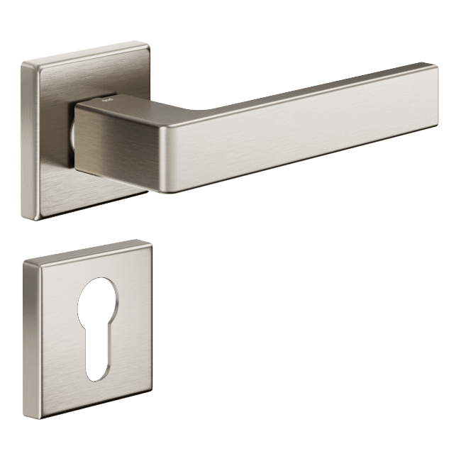 Ручка DND QUATTRO 02, VIS-квадрат з накладкою під циліндр, матовий нікель (шт.)