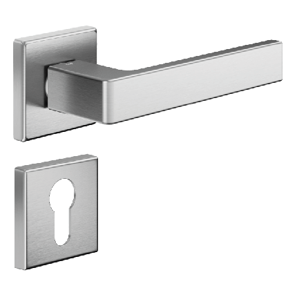 Ручка DND QUATTRO 02, VIS-квадрат з накладкою під циліндр, матовий хром (к-т), фото 1