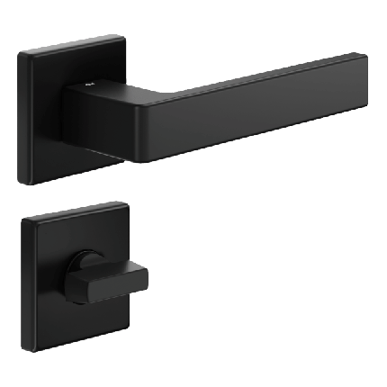 Ручка DND QUATTRO 02, VIS-квадрат з накладкою під WC, чорний (к-т), фото 1