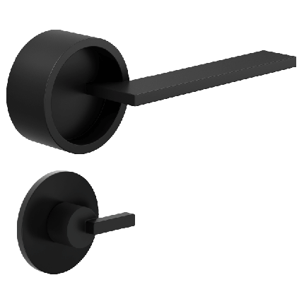 Ручка DND TIMELESS, FINE-круг з накладкою під  WC, чорний (к-т), фото 1