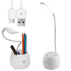 Настільна лампа від USB, SST-817, Біла / Акумуляторна лампа / Лед лампа / Світлодіодна лампа