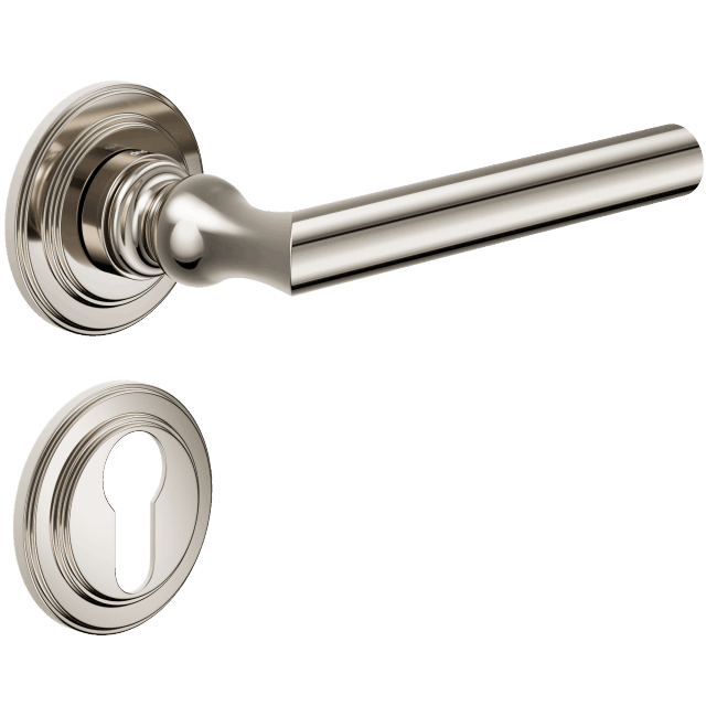 Ручка DND ISABELLA, R-круг з накладкою під циліндр, полірований нікель (к-т)