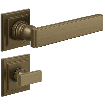 Ручка DND LUCREZIA 02, R-квадрат з накладкою під WC, матова бронза (к-т), фото 1