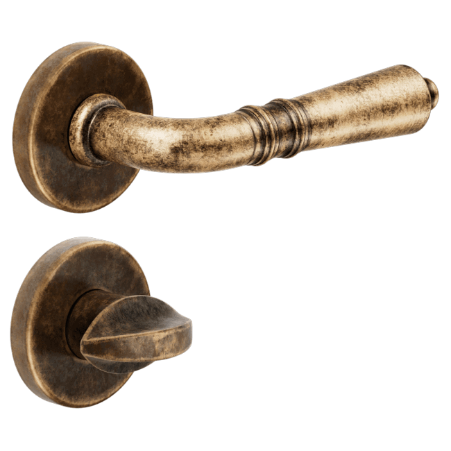 Ручка DND DANIELA, VIS-круг з накладкою під WC, антична обробка (к-т)