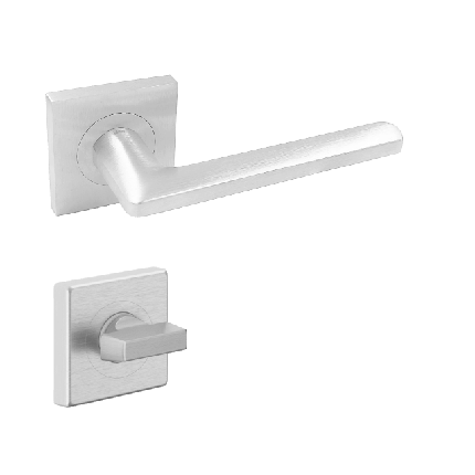 Ручка DND LUCE P 02, 55 мм - квадрат, з накладкою під WC, матовий хром (к-т), фото 1