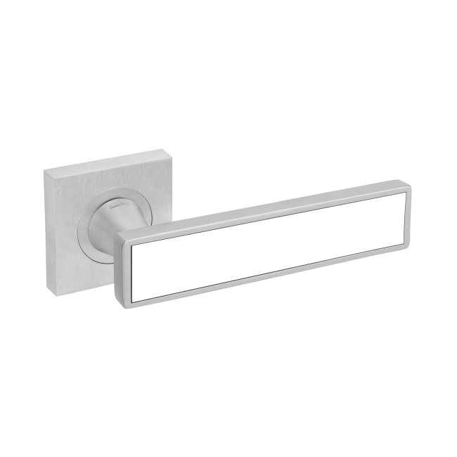 Ручка DND SoCHIC L02, 55мм - квадрат, матовий хром/білий декор (к-т)