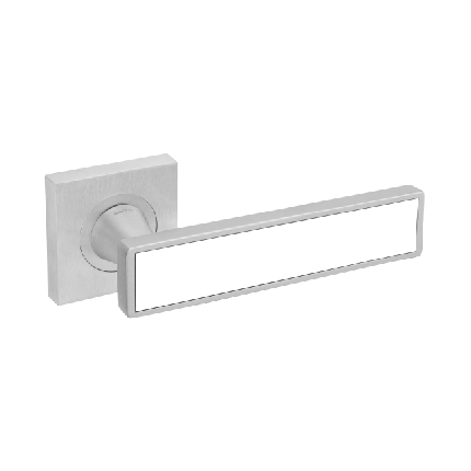 Ручка DND SoCHIC L02, 55мм - квадрат, матовий хром/білий декор (к-т), фото 1