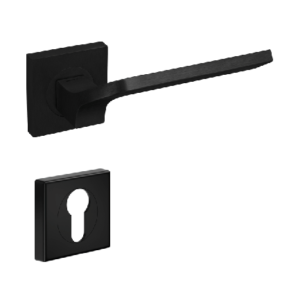 Ручка DND JOY 02, 55 мм - квадрат, з накладкою під циліндр, чорний (к-т), фото 1