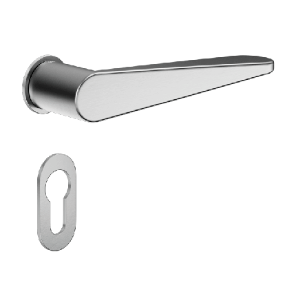 Ручка DND IKI, Unico з накладкою під циліндр, матовий хром (к-т), фото 1